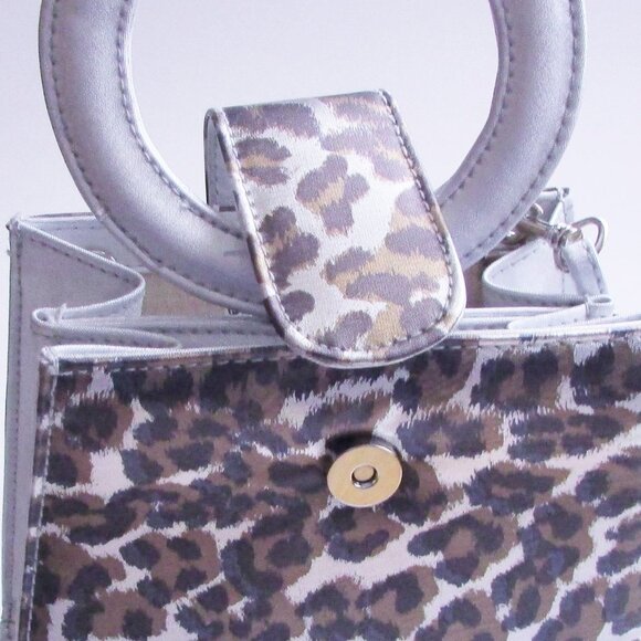 Unique Silver Metallic & Animal Print Purse or Evening Bag - Picture 7 of 7